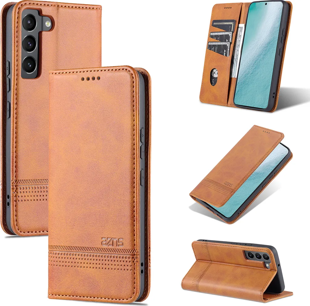Custodia Galaxy S22 Plus 5G Portafoglio Pelle Marrone con Supporto
