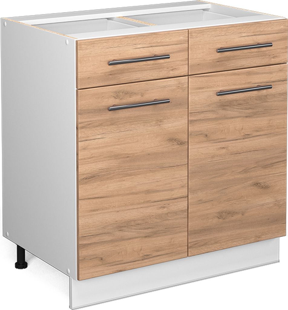 Küchenunterschrank Vicco Fame-Line Goldkraft Eiche 80 cm ohne Arbeitsplatte, Model 38432