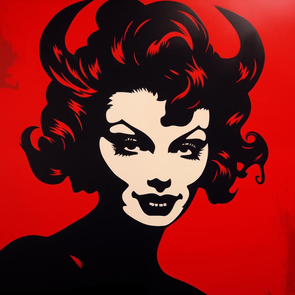 Poster 30x30cm Rote Teufelin