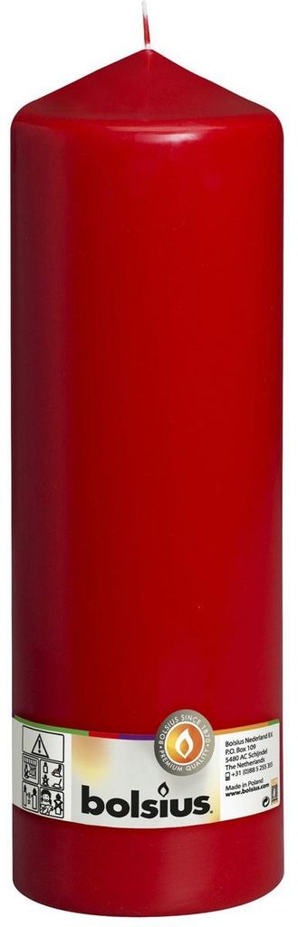 BOLSIUS Candela a stelo "Rustik" XXL, colore rosso – Immagine del prodotto 