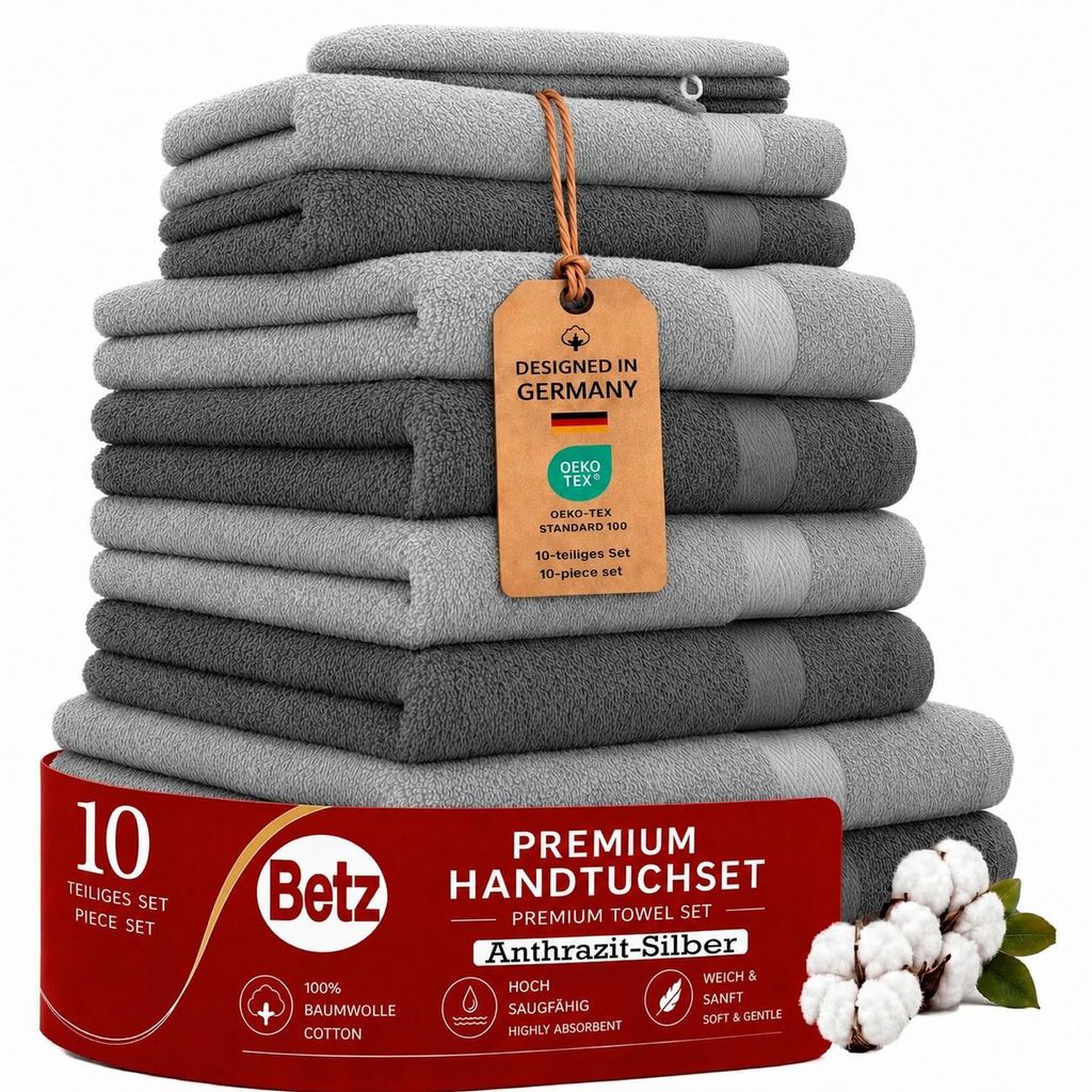 Betz 10-tlg. Handtuch-Set PREMIUM 2 Duschtücher 4 Produktbild 
