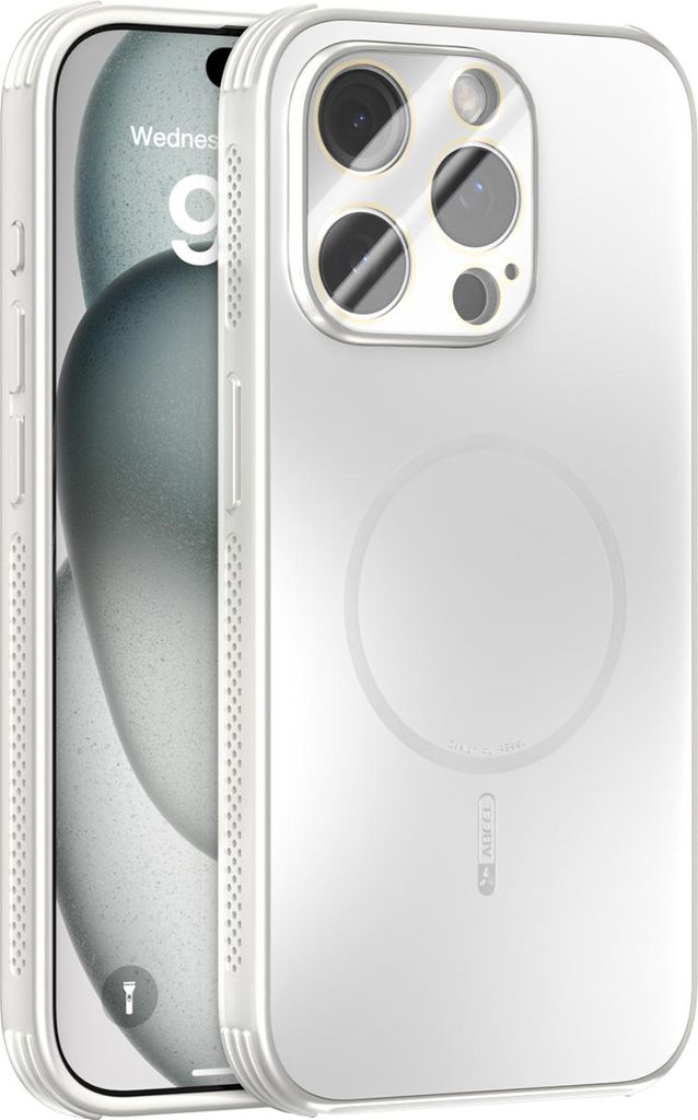 Matte PC TPU Hülle für iPhone 13 Pro Magnetische Handyhülle mit Linsenabdeckung und Wärmeableitung Stoßstange Weiß