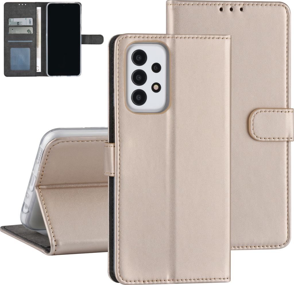 Samsung Galaxy A23 Case - Card holder for 3 cards - Magnetic closure - Gold