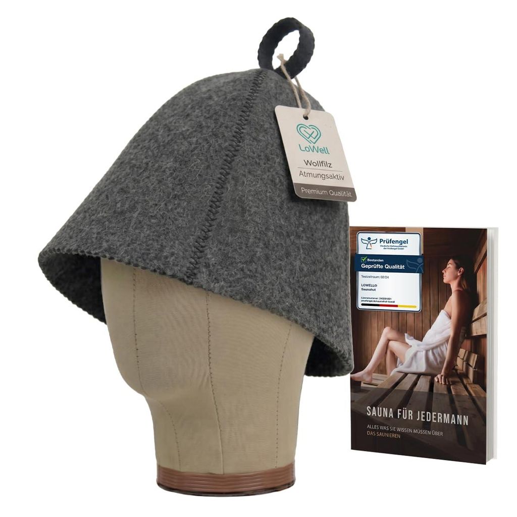 Cappello da sauna Lowell in feltro, motivo grigio, per uomo Immagine del prodotto 