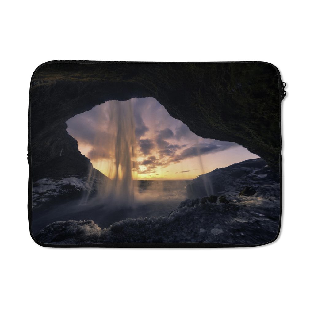 MuchoWow Laptop Hülle 13 Zoll Wasserfall - Himmel - Höhle Laptoptasche - Laptophülle - Sleeve - Rundumschutz
