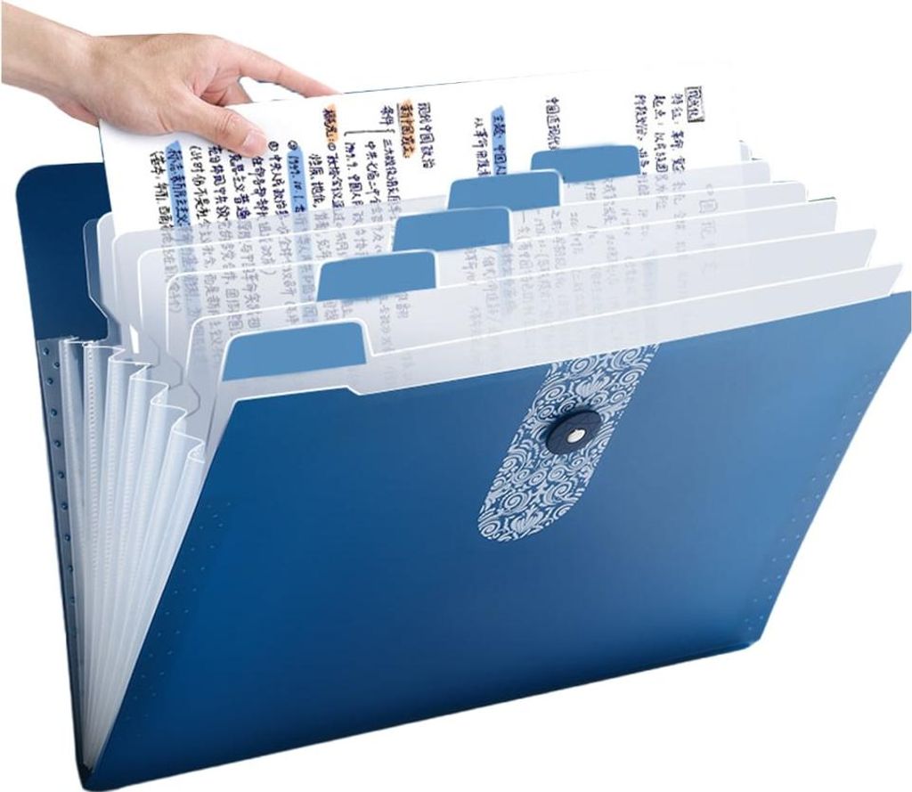 Erweiterbare Dokumentenmappe im DIN-A4-Format, Akkordeonmappe mit 12 F?chern, erweiterbare Dokumentenmappe fš¹r Bš¹ro und Schule