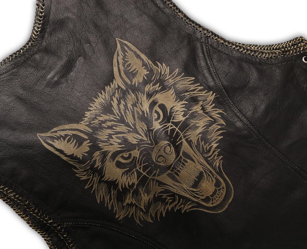 Produktbild von Motorrad Lederweste Lonely Wolf Biker Kutte
