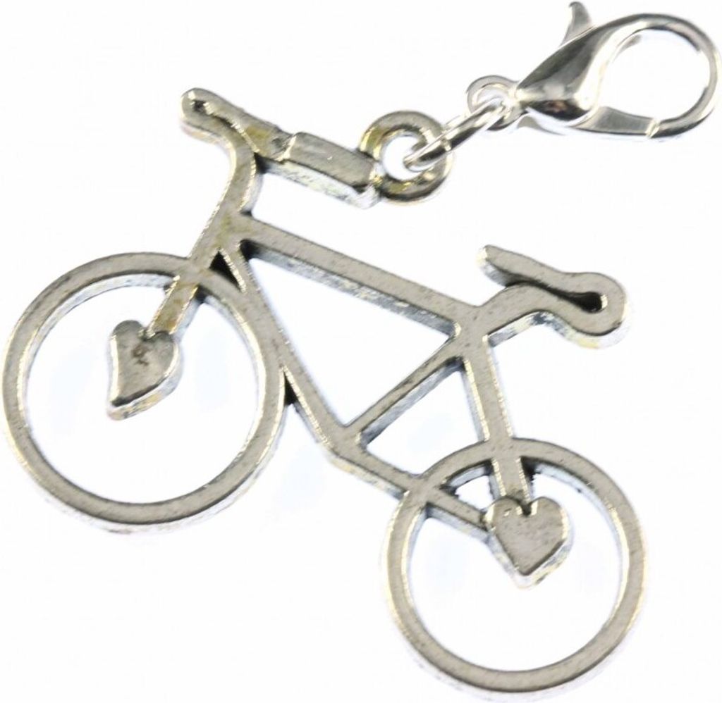 Fahrrad Charm Anhänger Bettelarmband Miniblings Rad Bike Metall Herz silber