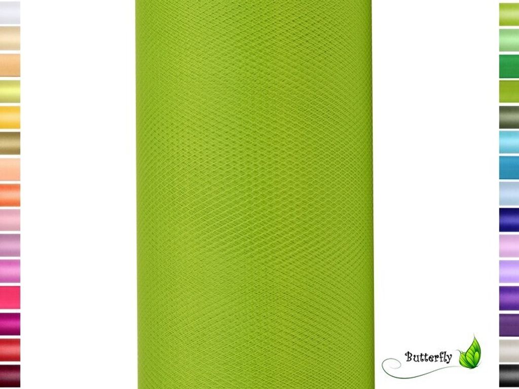 9m Rolle Tüll 15cm, Farbauswahl:lindgrün 548H