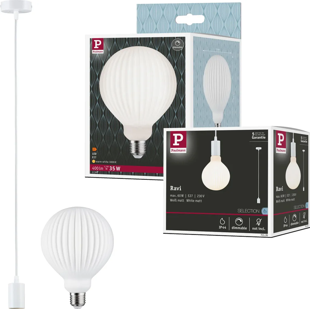 Suspension Luminaire Ravi Paulmann Lot de Lampes pour Éclairage de Table