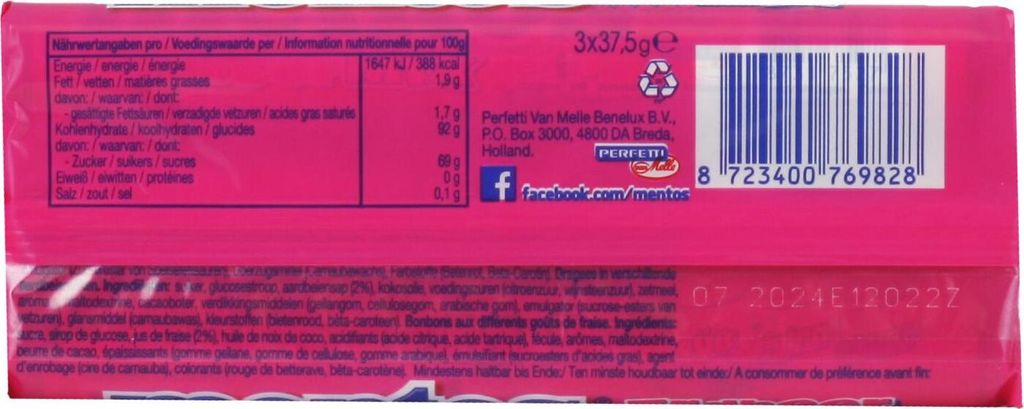 Mentos Erdbeer-Mix (3 x 37,50 g) Produktbild 4