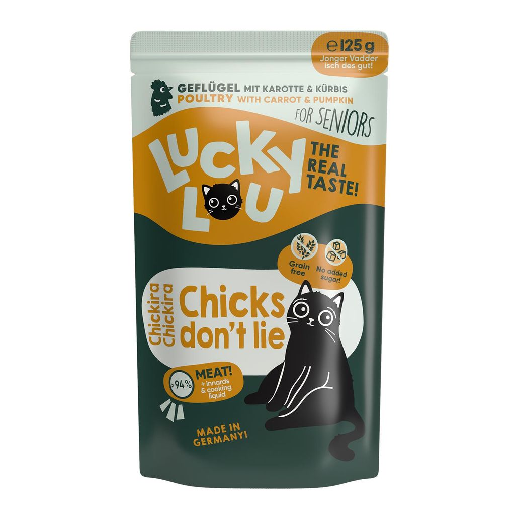 Lucky Lou 014462, Adult, jede Rasse, Karotte, Geflügel, Kürbis, 125 g, Getreidefrei