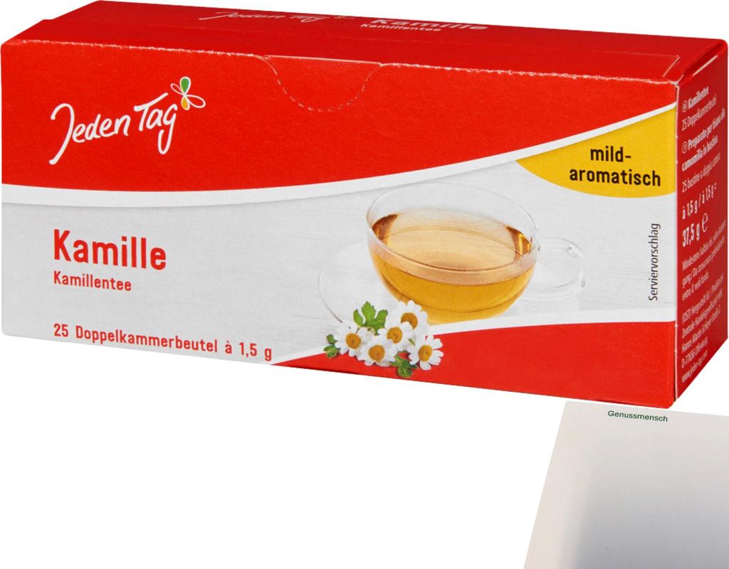 Jeden Tag Tee Kamille (25x1,5g Packung) + usy Block