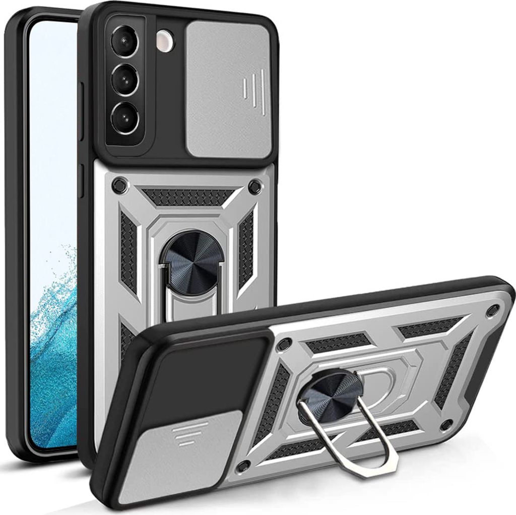 Galaxy S22 Plus 5G Hülle mit 360° Drehbarer Magnetische Ring Ständer Halter Dia Kameraschutz TPU Bumper Silikon Schutzhülle für Samsung Galaxy...
