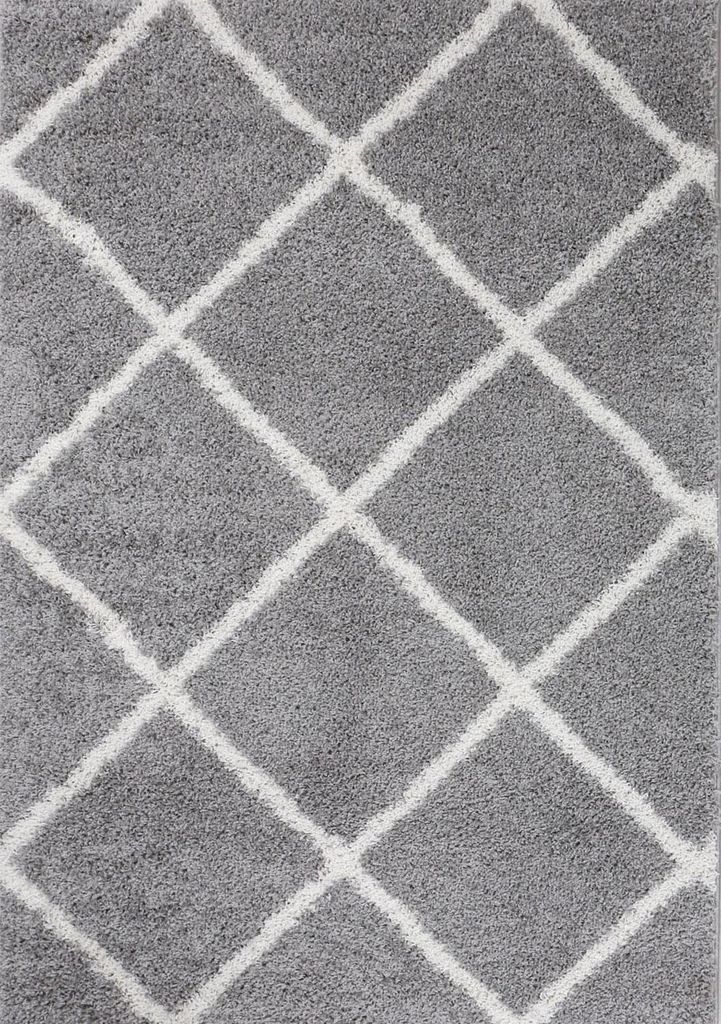 Hochflor Teppich Wohnzimmer Shaggy Skandi Design Produktbild 
