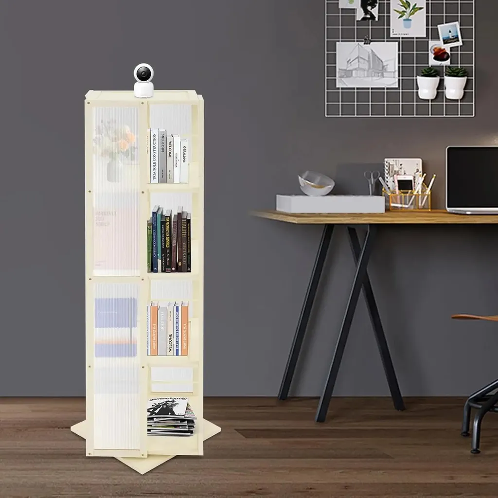 Étagère à livres gain de place - Bibliothèque rotative pour petit salon