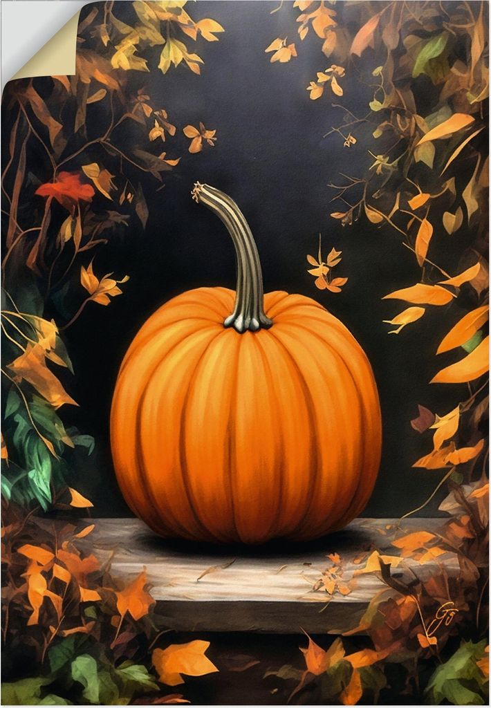 ARTland Wandbild, selbstklebend Kürbis Größe: 70x100 cm