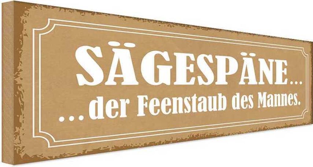 vianmo Holzschild 10x27 cm Sägespäne Feenstaub des Mannes Dekoration