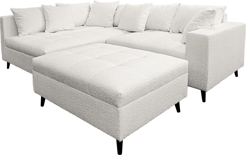 ECKSOFA mit Ottomane und Hocker