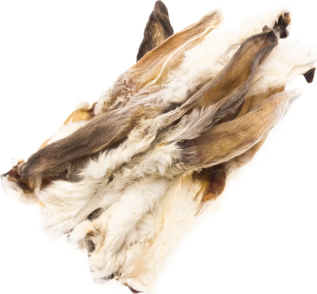 4DOGS Orecchie di Coniglio con Pelo 10pz | Masticativo Ipoallergenico - 1