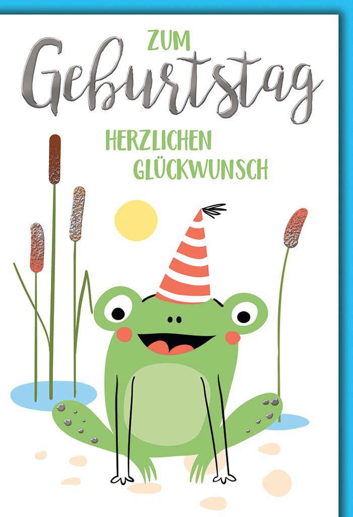 Kindergeburtstag Frosch herzlichen Glückwunsch Glückwunschkarte mit Umschlag