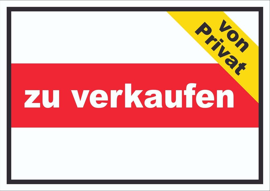 zu verkaufen von privat Schild mit Text Verkaufsschild A4 Rückseite selbstklebend
