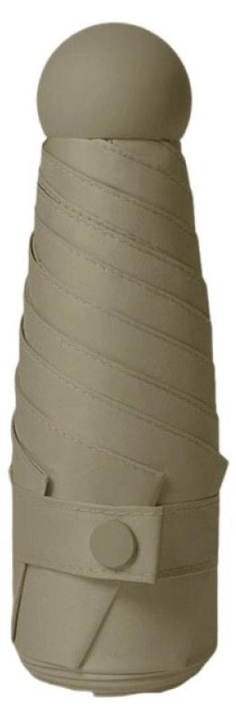 Mini-Reiseschirm, leichter, windfester und tragbarer Schirm, kompakter Sonnenschirm mit 99 % UV-Schutz für Damen und Herren, Farbe: Beige