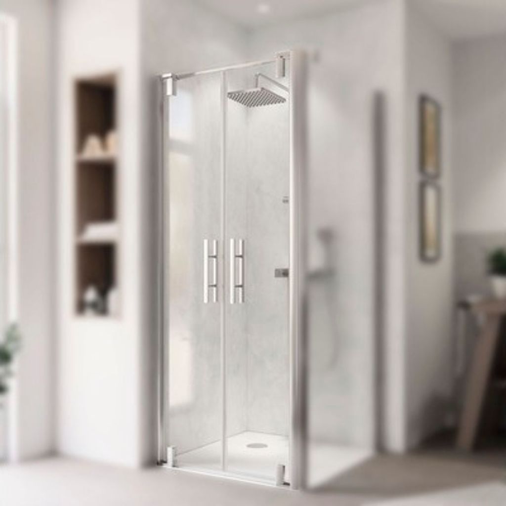 Pendeltür für Seitenwand Breuer Europa Design 90 cm Klarglas Profilfarbe chrom