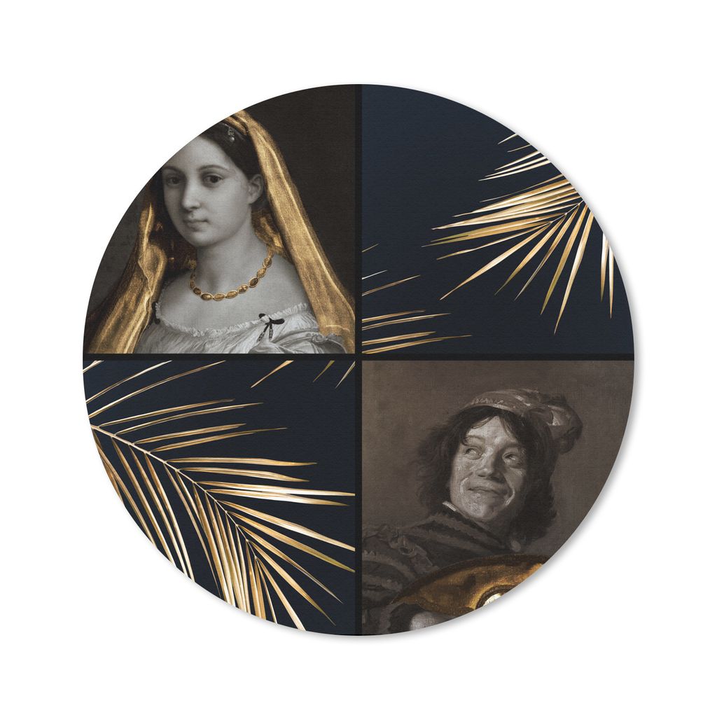 MuchoWow Mauspad Mousepad Alte Meister - Collage - Schwarz und Weiß 30x30 cm - Mousepads - Maus Mat - Pad - Mausunterlage - Tischunterlage - Sch...