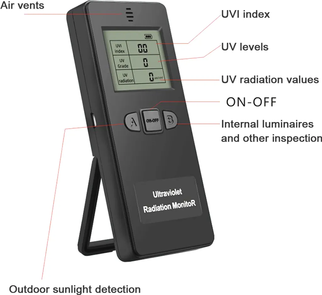 Radiomètre UV numérique portable testeur d'indice UVI pour extérieur - 3