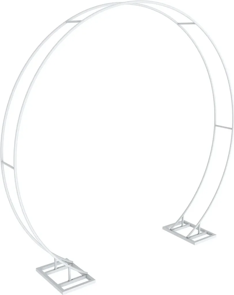 Arche de cérémonie circulaire blanche en fer - Support décoration florale