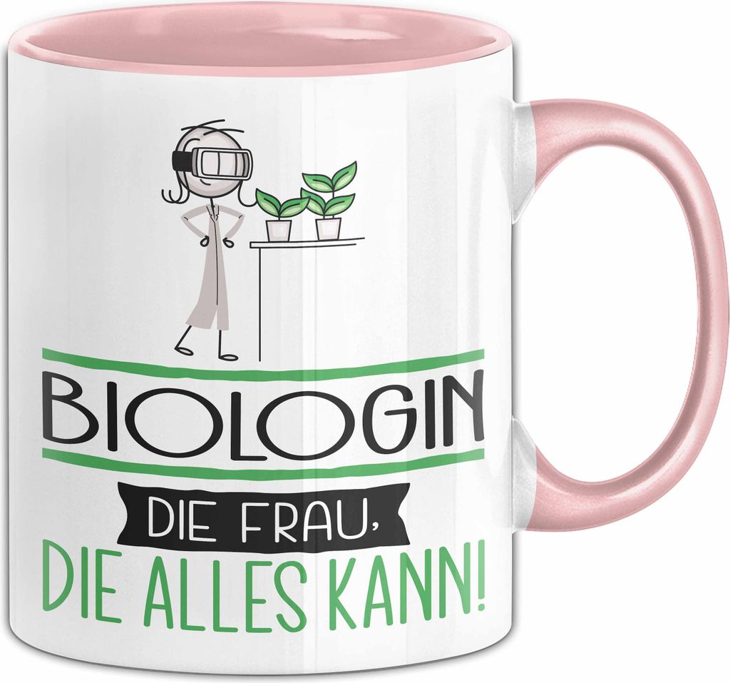 Biologin Geschenk Tasse Becher Die Frau Die Allen Kann Produktbild 
