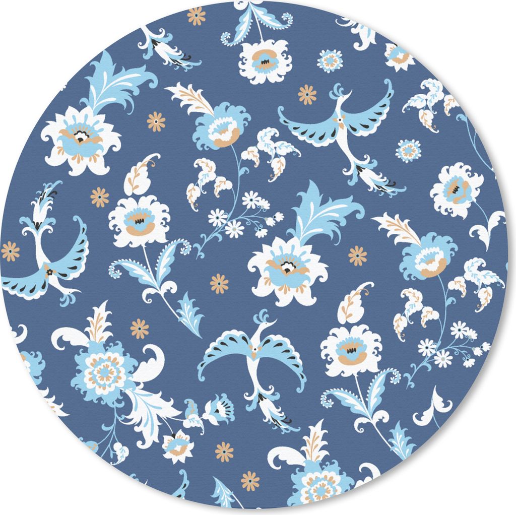 MuchoWow Mauspad Mousepad Muster - Vogel - Blumen 20x20 cm - Mousepads - Maus Mat - Pad - Mausunterlage - Schreibtischmatte