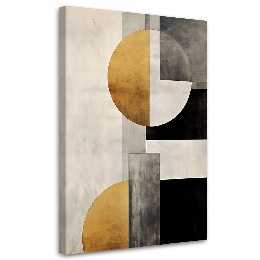 Leinwandbild Geometrisches Muster 70x100 Feeby Gold bild für die wand bereit zum aufhängen