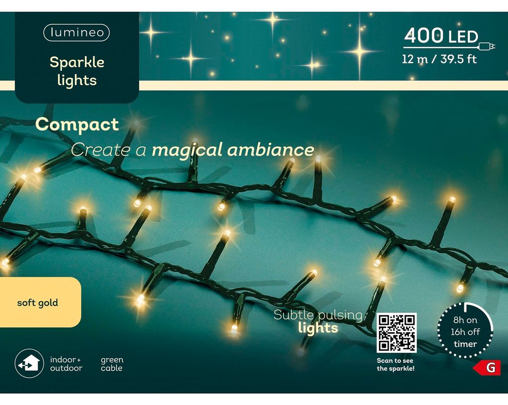 Lumineo Lichterkette COMPACT SPARKLE 400 LED 12 m, Soft Produktbild 
