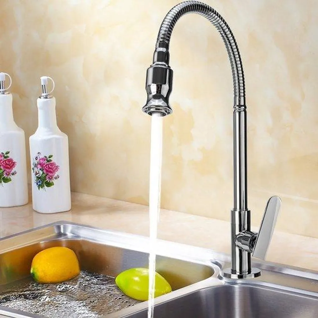 Robinet eau froide extérieur pour baignoire avec bras rotatif flexible