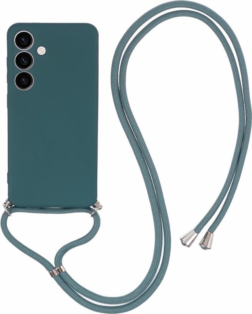 Samsung Galaxy S24 Hülle - Coverup Colour TPU Back Cover mit Handykette - Everglade Green