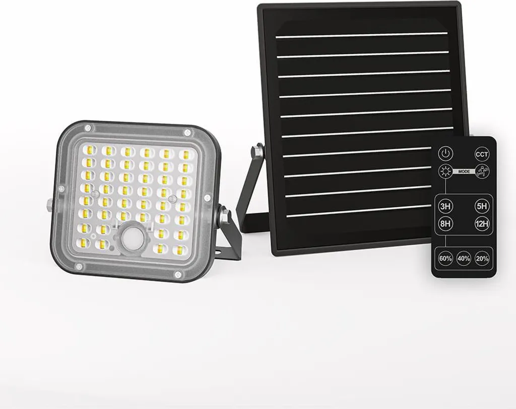 Applique Murale Solaire LED 10W Noire IP65 avec Couleur de Lumière Variable