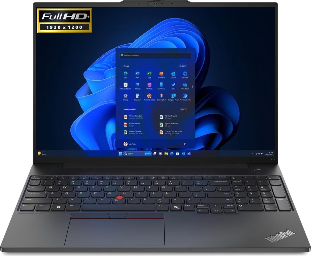 Lenovo ThinkPad E16 Gen 2 Notebook 16" WUXGA AMD Ryzen 5 7535U @4,55GHz 32GB DDR5 512GB NVMe SSD AMD Radeon 660M Grafik Windows 11 Laptop