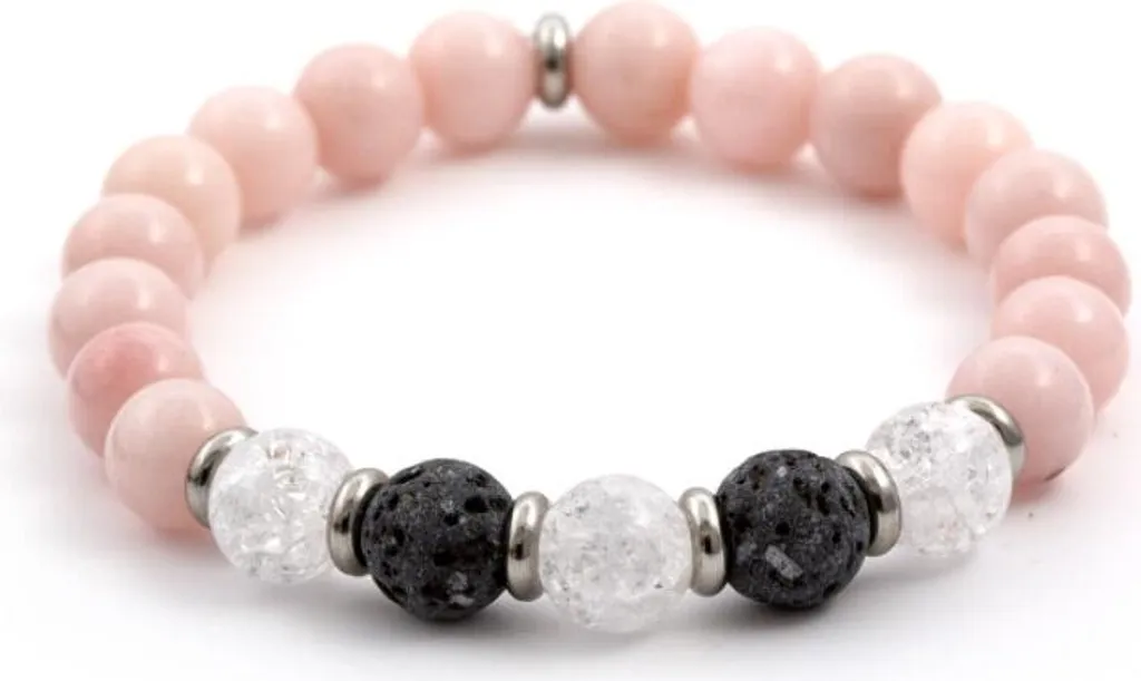 Bracelet de Perles pour Homme et Femme - Pierre de Lave, Jade et Cristal