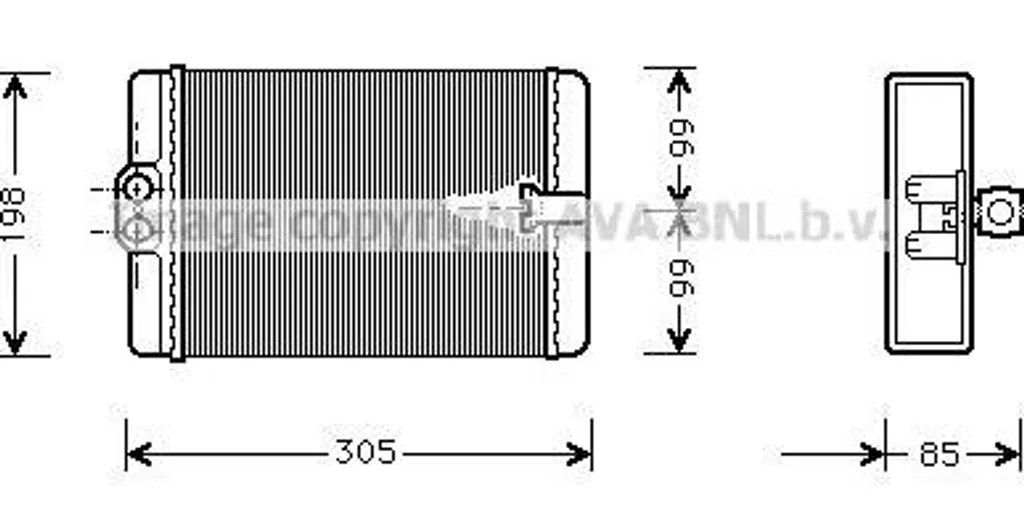 Radiateur de chauffage habitacle AVA MSA6250 pour Mercedes CLK
