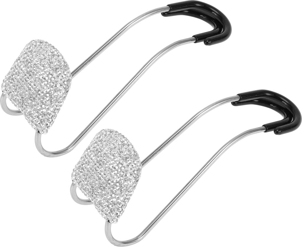 2 Stück für Geldbörsen und Taschen, Regenschirm usw. Auto Kopfstützenhaken Robuste Auto Rücksitz Organizer Haken Weiße Strasssteine 15,6 cm x...