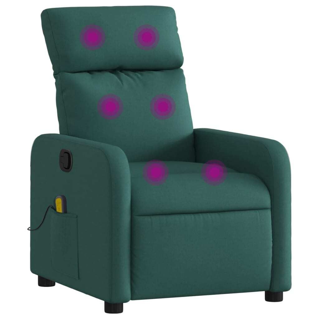 vidaXL Massagesessel Dunkelgrün Stoff