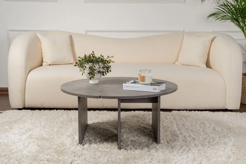 Skye Decor Moira Table Basse Carrée Gris Béton en Mélamine 90x90 cm - 5