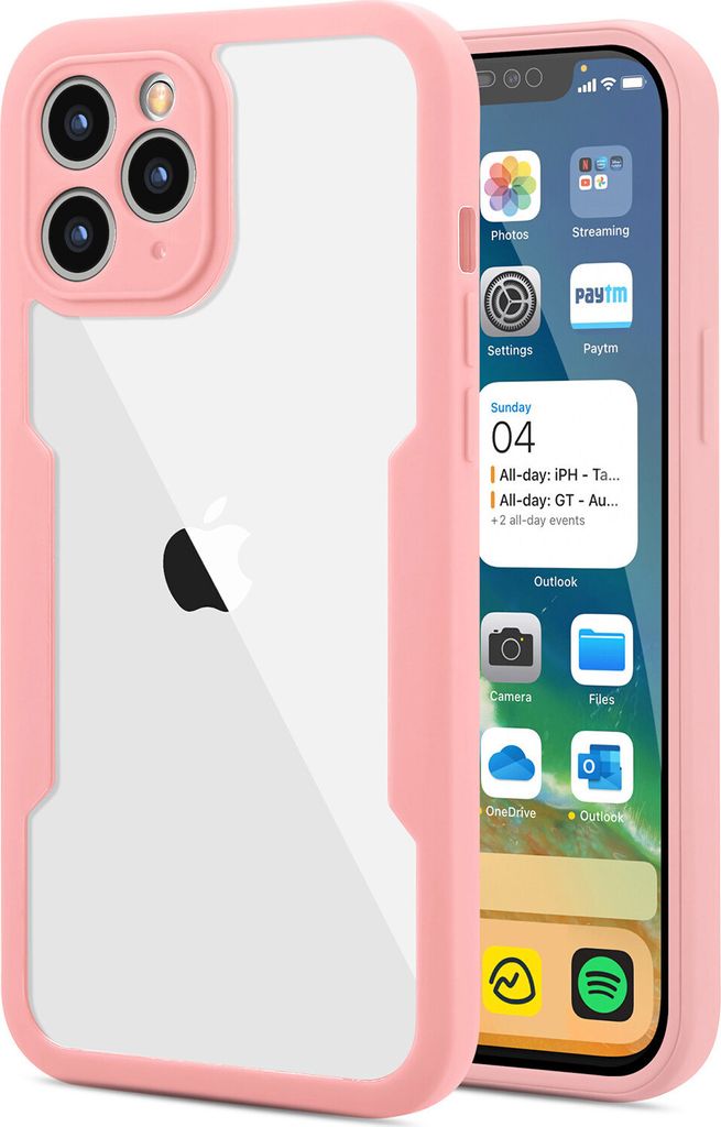 iPhone 11 Pro Max Schutzhülle, Eingebautem Displayschutz 360 Grad Komplettschutz Handyhülle für iPhone 11 Pro Max Pink