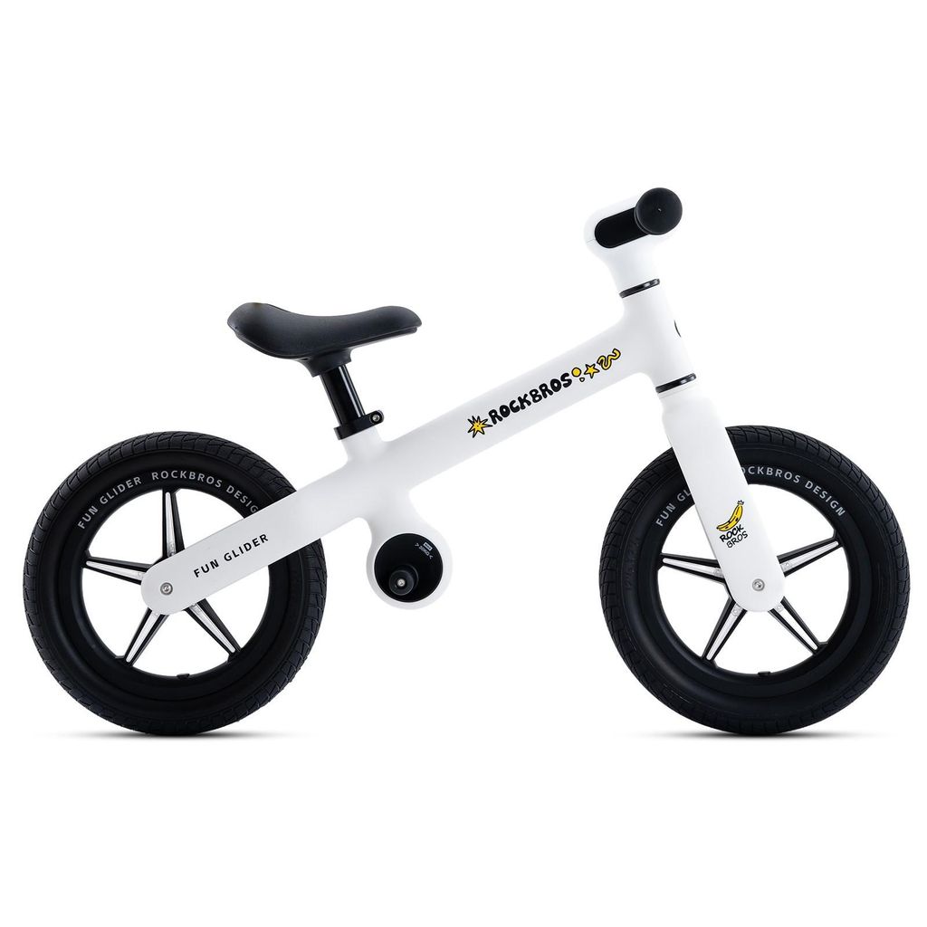 ROCKBROS Kinderlaufrad FGD-P2 12" Kinder-Laufrad bis 30 kg PolyurethanGummi-Räder Verstellbarer Sitz Weiß