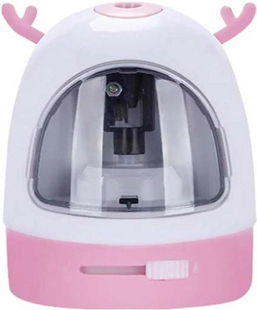 Taille-crayon automatique blanc et rose pour fournitures scolaires