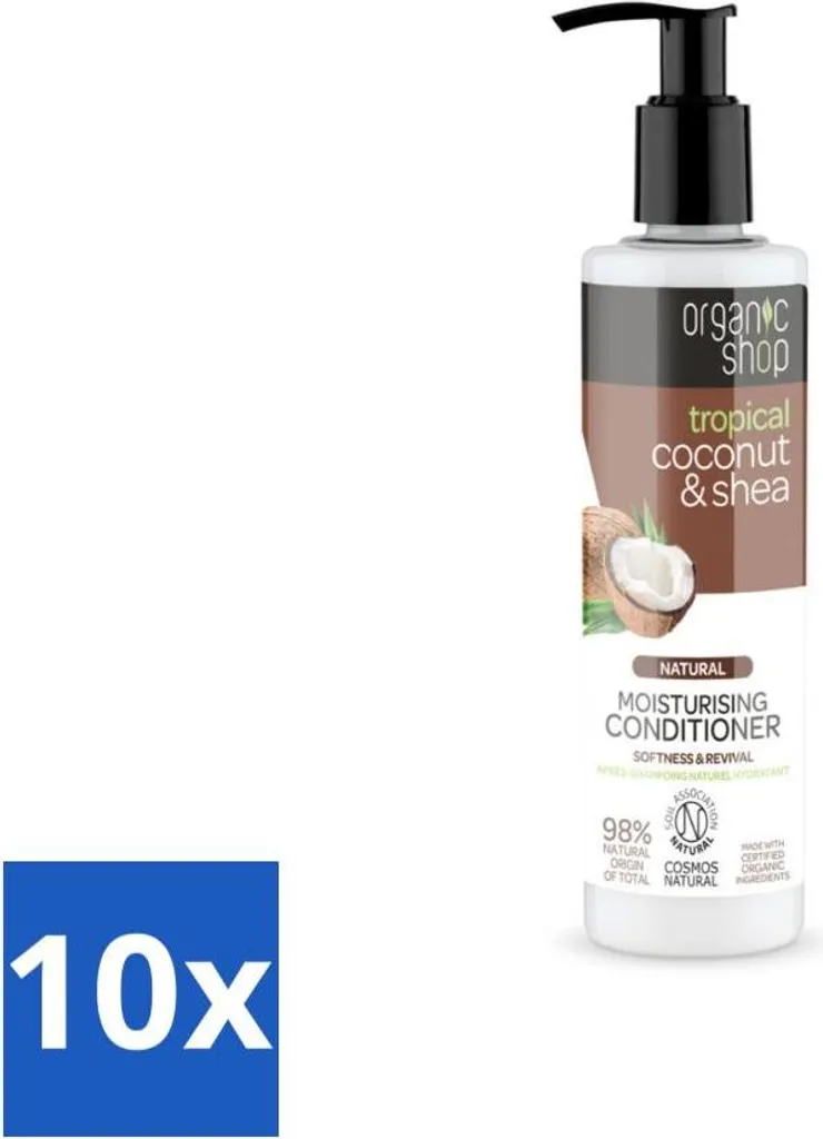 Ingrosso 10x Balsamo Organic Shop Cocco Karité 280ml - Uso Professionale