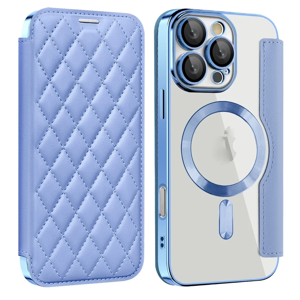 Cover iPhone 16 Pro 360 Gradi MagSafe RFID Blu Chiaro - Top Protezione