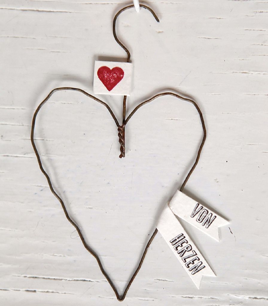 Good old friends Herz Draht Metall Anhänger Liebe Love Produktbild 